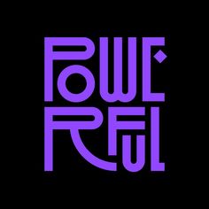 the logo for powl r e l is shown in purple on a black background