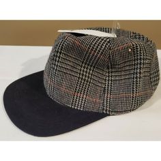 Men's Goodfellow Plaid Adjustable Hat, Nwt. Gray Winter Hat With Visor, Black Flat Cap For Winter, Black Baseball Cap For Fall, Classic Black Hats For Cold Weather, Casual Black Baseball Cap For Fall, Casual Gray Brimmed Baseball Cap, Winter Outdoor Snapback Hat With Flat Bill, Black Snapback Hat For Winter, Casual Gray Baseball Cap