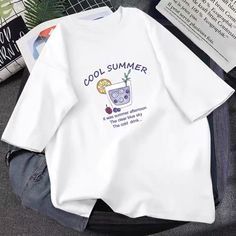 Name: Cool Summer,Cute, cartoon T - shirt, loose fun T - shirt, couple T - shirtMaterial:blendedColor:white,lavender,pink,greenFeatures:fun,cute,looseSize(cm):M,L,XL ,2XL 1inch=2.54cmM:length:67,shoulder:55,bust:110,sleeve:22,Recommended weight:42kg-50kgL:length:68,shoulder:57,bust:114,sleeve:23,Recommended weight:60kg-52kg&ltbr/>&ltp&gtXL:length:69,shoulder:59,bust:118,sleeve:24,Recommended weight:52kg-65kg</p>&ltbr/>&ltp&gt2XL:length:70,shoulder:61,bust:122, Casual Crew Neck T-shirt With Character Print, White Relaxed Fit Cool T-shirt, White Kawaii T-shirt For Summer, Kawaii Style Cartoon Print Relaxed Fit T-shirt, White Cartoon Print T-shirt For Spring, Casual Crew Neck T-shirt With Cartoon Print, Kawaii Cartoon Print Relaxed Fit T-shirt, Cute Cartoon Print Crew Neck T-shirt, Trendy Relaxed Fit T-shirt With Cartoon Print