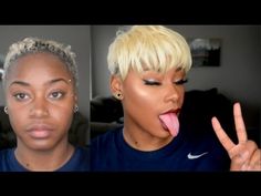 How to MOLD CUT AND STYLE MY Short Hair at home | Laurasia Andrea - YouTube Flat Iron Short Natural Hair, Short Relaxed Hair With Bangs, Relaxed Hair With Bangs, How To Cut Short Hair At Home, Fantasia Short Hairstyles, Laurasia Andrea, Short Relaxed Hair, Textured Hairstyles, Quick Styles