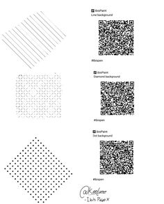 several different types of qr code designs on a white background with black and white text