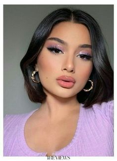 Eyeshadow Purple, Purple Eyeshadow Looks, Lilac Eyeshadow, Purple Makeup Looks, Eyeshadow Blue, Makeup Purple, Makeup Dark, Makeup Light, Drag Make-up