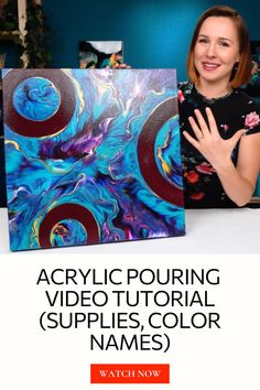 TOP Mixed Media art idea! DOUBLE Round Negative Space in this new fluid acrylic painting tutorial. My fresh take on combining acrylic pouring & rings in multicolored flow painting. This time I want to go for double ring negative space areas and chaos of violet, turquoise, and gold colors outside the rings. I’m so excited to try such a NEW fluid art design with rich and deep color combo! Also in this abstract art video tutorial, I share with you some painting touch-ups. Fluid Abstract, Acrylic Pouring Techniques, Flow Painting, Modern Art Paintings Abstract, Art Videos Tutorials, Fluid Acrylic Painting