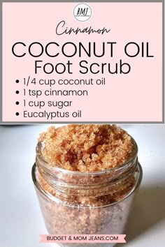 Diy Foot Scrub Recipes, Foot Scrub Recipe, Joululahjat Diy, Scrub Coconut