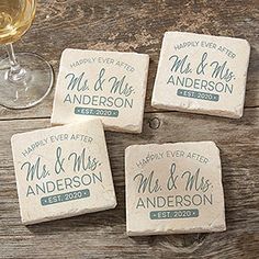 Elegance Wedding, Diy Wedding Gifts, Buy Stamps, Photo Coasters, Personalized Throw Pillow, Wedding Personalized, How To Make Coasters, Wedding Coasters, Sewing Business