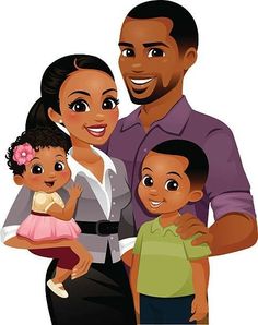 African American Family with Mom, Dad, Son and Daughter is on this sticker! For use in planners, scrapbooks, etc. *The listing is for one set of 15 Stickers which is 1.3 inches each sticker.  *Stickers have a matte finish and are non-repositionable.  *Just peel and stick. ****California orders: This company is based out of GA. Please keep in mind that orders of 1 or 2 sheets will not be tracked and usually take an additional 5-7 business days to arrive. Art Black Love, African American Family, Black Couple Art, Family Stickers, Afrique Art, Black Family, Family Drawing, Family Cartoon, Planner Scrapbook