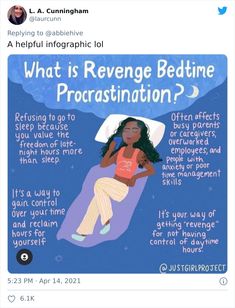 Staying Up Late A Lot Might Mean You’re Affected By Revenge Bedtime Procrastination, And This Twitter User Went Viral For Explaining Why Time Management Skills, Management Skills, Self Care Activities, Coping Skills, Mental Wellness, Self Improvement Tips, Mental Health Awareness, Emotional Health