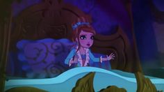 princess aurora from the little mermaid movie standing in front of an underwater scene with her arms out