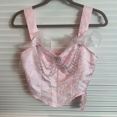 Coquette Style Corset Sabrina Carpenter Vibes New With Tags All Clothing Comes From A Smoke Free Pet Free Home Shein Corset Top, Shein Coquette, Sophie Core, Void State, Corset Aesthetic, Actor Dr, Coquette Corset, Coquette Clothes, Y2k Corset