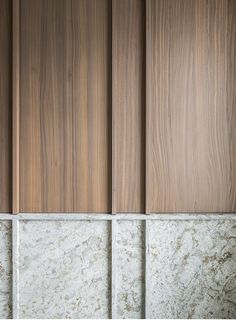 marble and wood panels are lined up against the wall