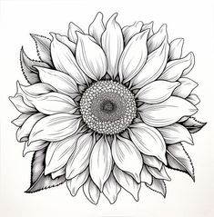 Sunflower - Illuminate Your Day Tattoo Thigh Piece, Sunflower Vector, Sunflower Tattoo Thigh, Flower Tattoo Ideas, Tattoo Thigh, Henna Stencils, Mom Tattoo Designs, Wood Burn Designs, Adult Coloring Books Printables