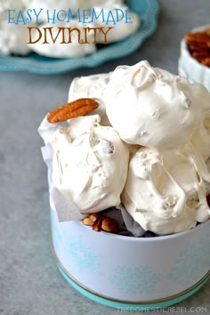 two cups filled with ice cream and nuts