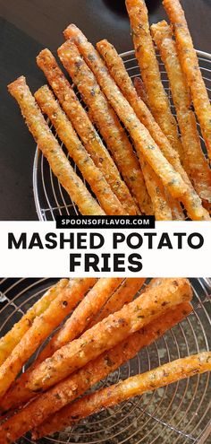 Crispy golden mashed potato fries. Healthy Delicious Side Dishes, Things To Make Out Of Potatoes, Recipes For Dinner Side Dishes, Simple Good Dinner Recipes, Dried Potatoes Recipes, Easy Snacks For Lunch, Fried Mashed Potatoes Fries, Mash Potato French Fries, Potato On A Stick