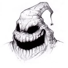 a drawing of a creepy clown with his mouth open and teeth missing from the top