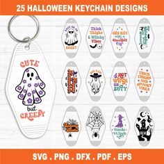 the 25 halloween keychain designs are available for purchase on etsyle com