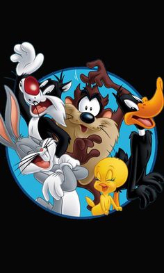 cartoon characters are in the middle of a circle with an angry bird on it's back