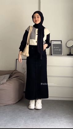 Outfit Rok, Outfit Hijab Simple, Ootd Ngampus