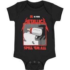 PRICES MAY VARY. Official Metallica merchandise 1x1 baby rib for super-soft feel Flatlock stitched seams to provide durability Innovative three-snap closure Metallica Baby, Goth Baby, Boys And Girls Clothes, Milk Bottle, Sleeveless Bodysuit, Cool Baby Stuff, Future Baby, Black Bodysuit, Baby Items