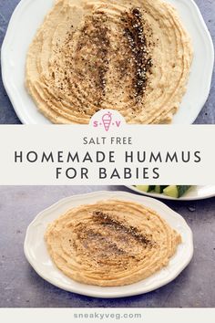 homemade hummus for babies with text overlay