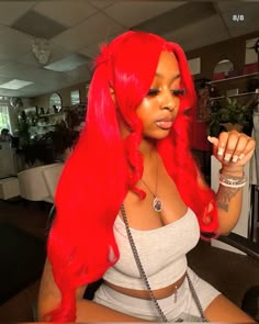 Red Lace Wig, Black Hair Protective Styles, Hair Tea, Peekaboo Hair, Hairdos For Curly Hair, Pretty Hair Color