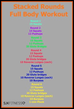 the full body workout for women is shown in red and green, with text that reads stacked