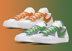 Sacai Nike, Nike Blazer Low, Nike Sacai, Nike Snkrs, Blazer Low, Nike Models, Sneaker Release, Nike Fashion, Nike Blazer