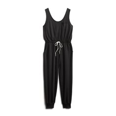 Black Spaghetti Strap Jumpsuits And Rompers For Loungewear, Aritzia Black Tank Jumpsuit Short, Tommy Hilfiger Jumpsuit, Black Sleeveless Sporty Jumpsuit/romper, Chic Black Non-stretch Jumpsuit/romper, Jumpsuit Navy Blue, Maternity Jumpsuit, Capsule Wardrobe Outfits, Cropped Jumpsuit