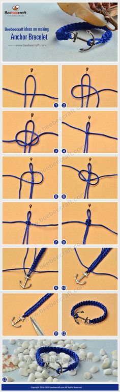 instructions to make an anchor bracelet with beads