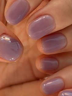 fall nails: purple jelly Summer To Fall Nail Color, Purple Clear Nails, Translucent Purple Nails, Jellie Nails, Light Purple Jelly Nails, Lavender Jelly Nails, Yellow Jelly Nails, Simple Jelly Nails, Korean Fall Nails