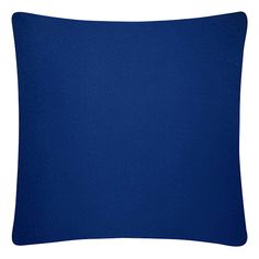 a blue pillow on a white background