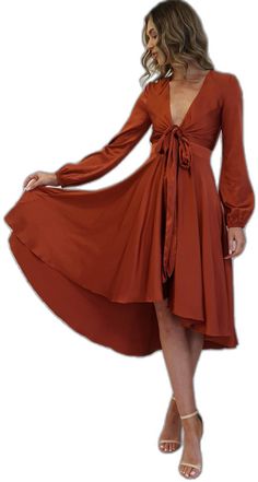 Fake Tan, Rust Dress, Long Sleeve Midi, Green Design, 2 Way, Pet Hair, Gorgeous Dresses, Forest Green, Hair Ties