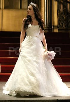 Leighton Meester Wedding, A Line Simple Wedding Dress, Blair Waldorf Wedding, Tv Wedding Dresses, Gossip Girl Wedding, Vera Wang Wedding Dress, Blair Waldorf Outfits