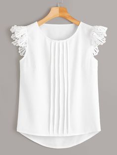 Blusas de mujer | Coleccíon 2019 | SHEIN Kids Frocks Design, Kids Frocks, Baby Frocks Designs, Frock Design, Dresses Kids Girl, White Blouse, Ladies Tops Fashion