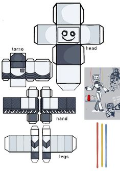 the instructions for how to make an origami robot from paper with pictures on it