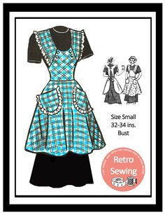 the sewing pattern for this dress is easy to sew and has an apron on it