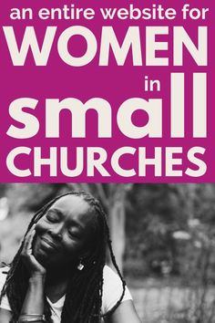 the cover of an entire website for women in small churches, featuring a woman with dreadlocks