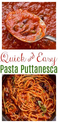 quick and easy pasta puttanesca is an easy dinner recipe that's ready in less than 30 minutes