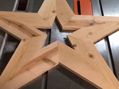 three wooden stars sitting on top of each other