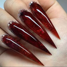 Nail Halloween, Halloween Nail Art Ideas, Acrylic Nails Stiletto, Gothic Nails, Claw Nails, Swarovski Nails, Edgy Nails, Goth Nails