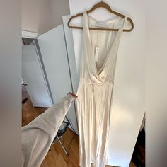 Michelle Mason Never Worn Nwts Simple Elegance Quiet Luxury Very Chic Wedding Dress Silk Grown Offwhite Turquoise Mini Dress, Wedding Dress Silk, Chic Wedding Dress, Plunge Mini Dress, Chic Wedding Dresses, Drape Maxi Dress, Michelle Mason, Silk Wedding Dress, Column Dress