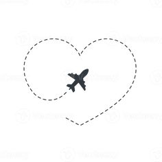 an airplane flying in the shape of a heart