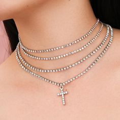 Dainty Cross Tennis Choker Set, Gold Cross Tennis Choker, Simple Choker, Plated Cross Tennis Length: 12 Inches Choker Set Gold, Choker Simple, Delicate Choker, Simple Choker, Cross Choker, Silver Cross Necklace, Dainty Choker, Choker Set, Beaded Pendant Necklace