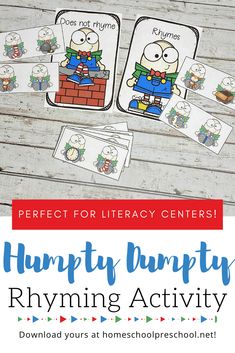 humpty humpty rhyming activity for preschool and homeschool