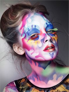 This really caught my eye. It is a mix between Día de los Muertos and a jigsaw puzzle in my mind. Fx Makeup, Airbrush Makeup