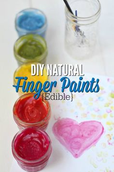 homemade finger paints for kids to make with their hands and fingers are the perfect way to decorate