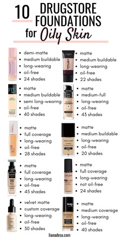 Foundation Recommendations, Foundation Tattoo, How To Choose Foundation, Foundations For Oily Skin, Teknik Makeup, Make Up Diy, Best Drugstore Foundation, Make Up Foundation