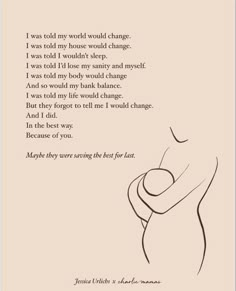 a drawing of a woman's breast with the words, i was told my world would