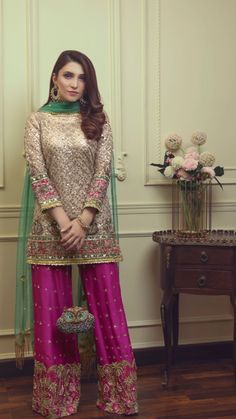 Stylish Wedding Dresses Pakistani, Pakistani Formal Dresses, Velvet Dress Designs, Indian Dresses Traditional