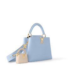 Capucines BB Capucines - Women - Handbags | LOUIS VUITTON ® Blue Chanel Bag, Light Blue Purse, House Icon, Cute Mini Backpacks, Blue Handbag, Tiny Bag