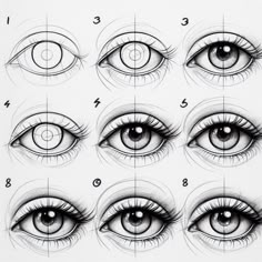 the different types of eyes and how to draw them